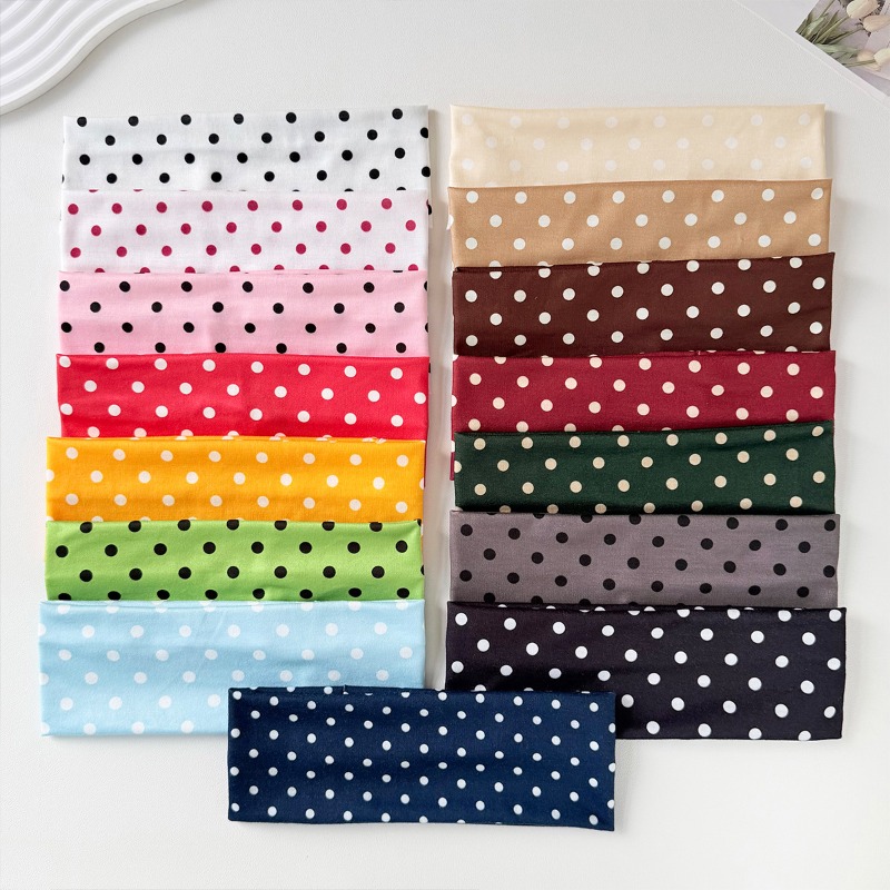 2Pc Polka Dot Elastic Headband - đánh giá và giá Travel Yoga Accessories