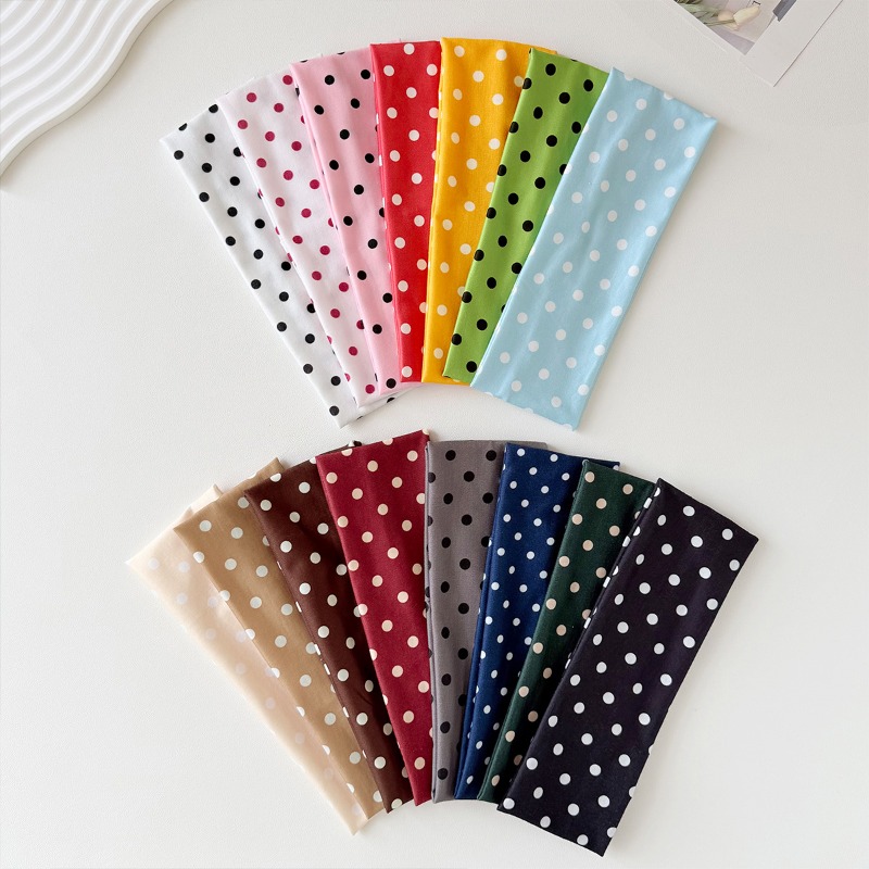 2Pc Polka Dot Elastic Headband - đánh giá và giá Travel Yoga Accessories