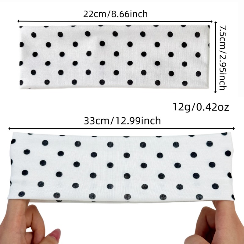 2Pc Polka Dot Elastic Headband - đánh giá và giá Travel Yoga Accessories